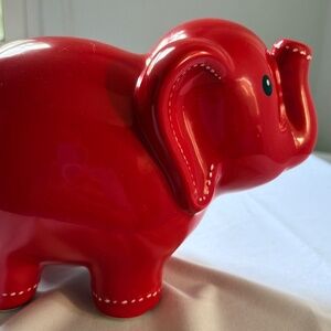 Child To Cherish Red Stitched Elephant Bank